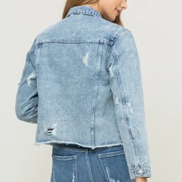 Vervet by Flying Monkey Acid Wash Distressed Classic Jacket - size XS - Picture 4 of 4